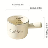 Espresso Ceramic Graduated Measuring Cup With Handle