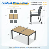 4-6 Person Patio Dining Set with Rectangular Table