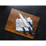 Duo-Grip 3 Piece Kitchen Knife Set With Blade Guards, Grey