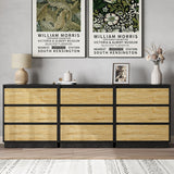 Wide Nightstand with 3 Drawers, Modern Chest of Drawers