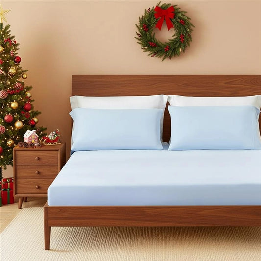 Modern Wave Quilting Reversible All Season Sheet Set, Blue