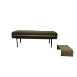 Classic Cocktail Ottoman with Slide Tray, Green