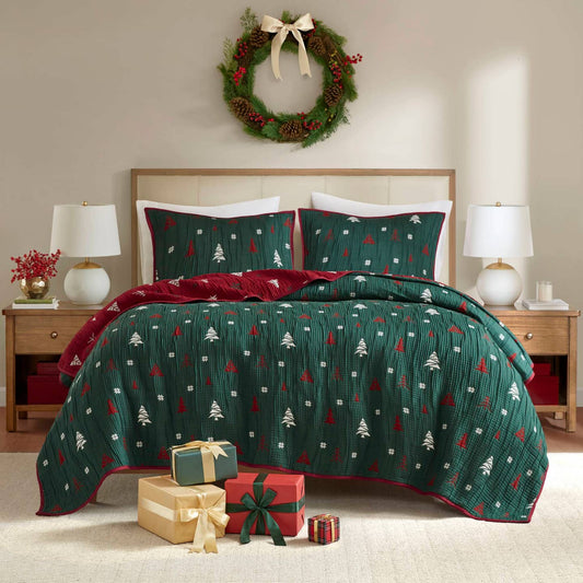 Christmas Inspired Coverlet Mini Set, Red