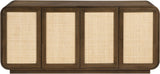 Windsor - Solid Wood And Brown Cane Sideboard / Buffet - Brown