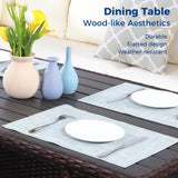 7‑Piece Pe Wicker Outdoor Dining Sectional Sofa Set