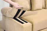 DESEO 137" Sectional Sofa with Ottoman
