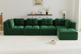 CORDELIA 151" 4-Seater High Armrest Sofa with 1 Ottoman