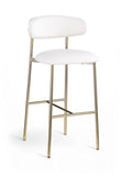 Lupita - Vegan Leather Upholstered Bar Stool With Brushed Gold Frame (Set of 2)