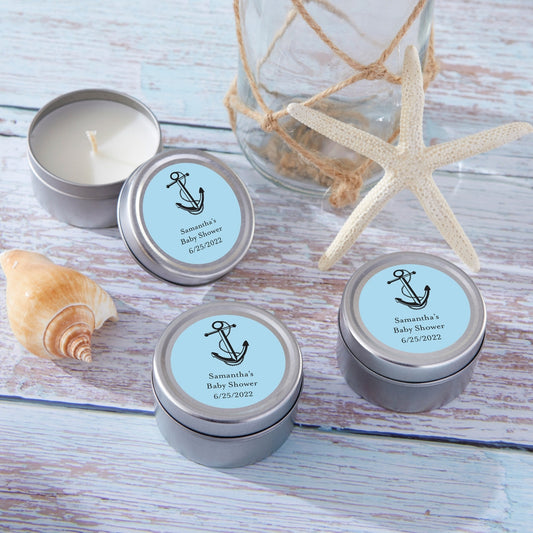 Vanilla Candle Tin Party Favors for Baby Showers