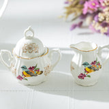 Grace Teaware Spring Flowers Bird Mini Sugar & Creamer