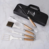 French Home Set of 4 Laguiole Bbq Tools with Storage Case