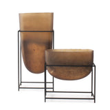 Bronze Euler Vase with Black Iron Stand- Tall