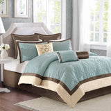 Embroidered Quilted Charmeuse 9-Piece Comforter Set