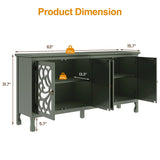 63'' Carved Sideboard Cabinet with Storage