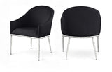 Ferro - Upholstered Dining Arm Chair With Brushed Silver Legs