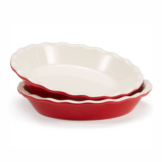 Kook Ceramic Deep Pie Dish 9 Inch Wave Edge