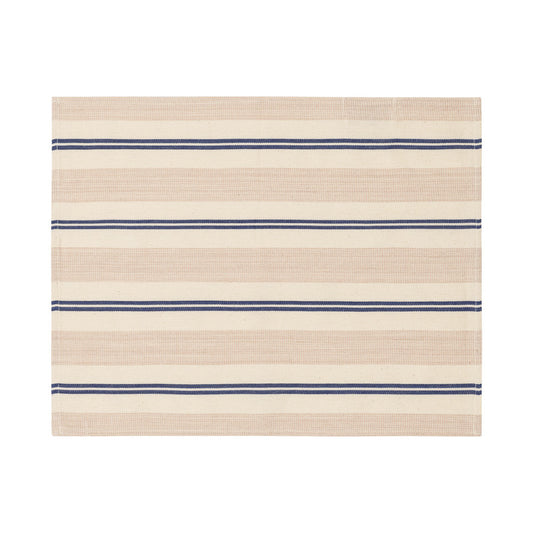 French Home Set of 4 Cream, Blue, and Pink Striped Placemats