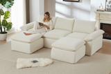 VELLO 111" 3-Seater Sofa with 2 Ottomans