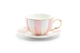 Grace Teaware Pink Scallop Tea Cup & Saucer, 7 oz