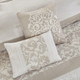 Embroidered Floral 8-Piece Comforter Set, Beige