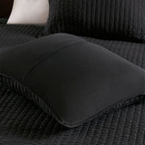 Black Solid Farmhouse Reversible Quilt Set