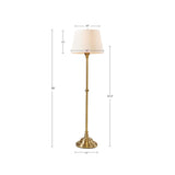 59" Empire Shade Floor Lamp, Antique Brass Gold, White