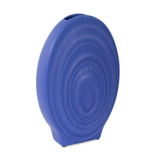 Radiant Blue Short Ceramic Vase
