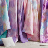 Watercolor Tie Dye Comforter Set with Throw Pillow, Purple