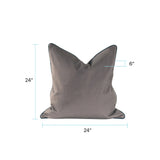 Qivuit Gray 24x24 Down Filled Pillow