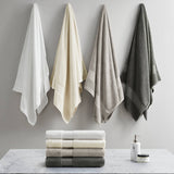 Turkish Cotton 6-Piece Bathroom Towel Set, Grey