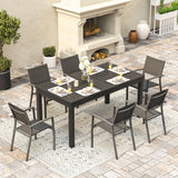 91.7"L Extendable Aluminum Outdoor Dining Table