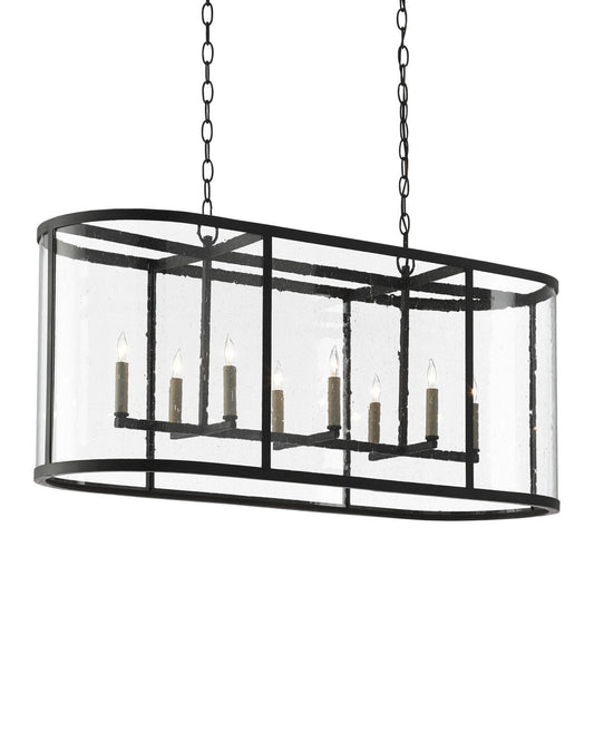 Argand Black Oval Chandelier