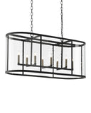 Argand Black Oval Chandelier