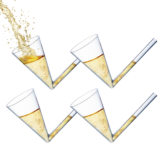 Champagne Shooter - Chug Flutes Guzzler Glasses Unique Gifts, Reusable Acrylic 4pk