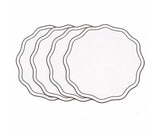 Cotton Round Table Placemat - Charcoal Trim