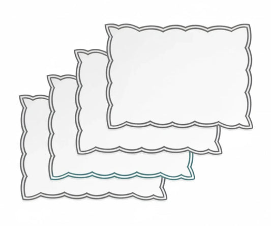 Charcoal placemats - Double Scalloped