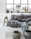 Charcoal gray linen duvet cover