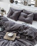 Charcoal gray linen duvet cover set (3 pcs)