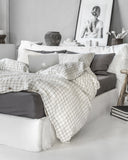 Charcoal gray linen fitted sheet