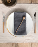 Charcoal gray linen napkin set of 2