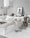 Charcoal grid linen duvet cover
