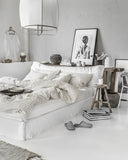 Charcoal grid linen duvet cover set (3 pcs)