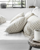 Charcoal grid linen duvet cover set (3 pcs)