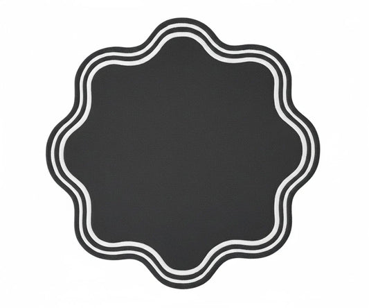 Round charcoal placemats