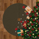 Velvet Quilted Round Christmas Tree Skirt
