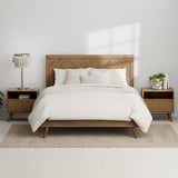 Chevron Wood Bed Frame with Headboard