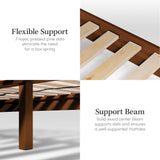 Chevron Wood Bed Frame with Headboard