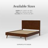 Chevron Wood Bed Frame with Headboard