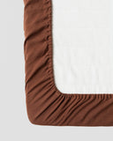 Chocolate brown linen fitted sheet