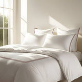 400TC Cotton Double Embroidery Sateen Solid Duvet Cover Set
